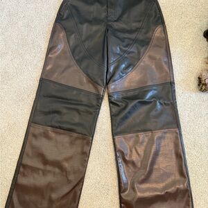 Black and Brown Leather Pants